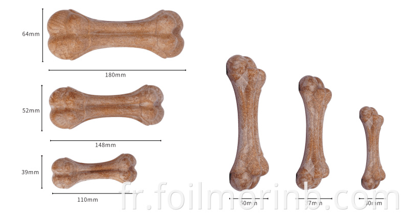 Various sizes of dog bones